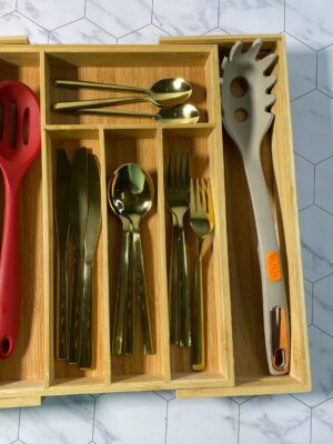 Bamboo Collapsible Cutlery Holder